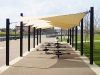 Large shade area with shade sails