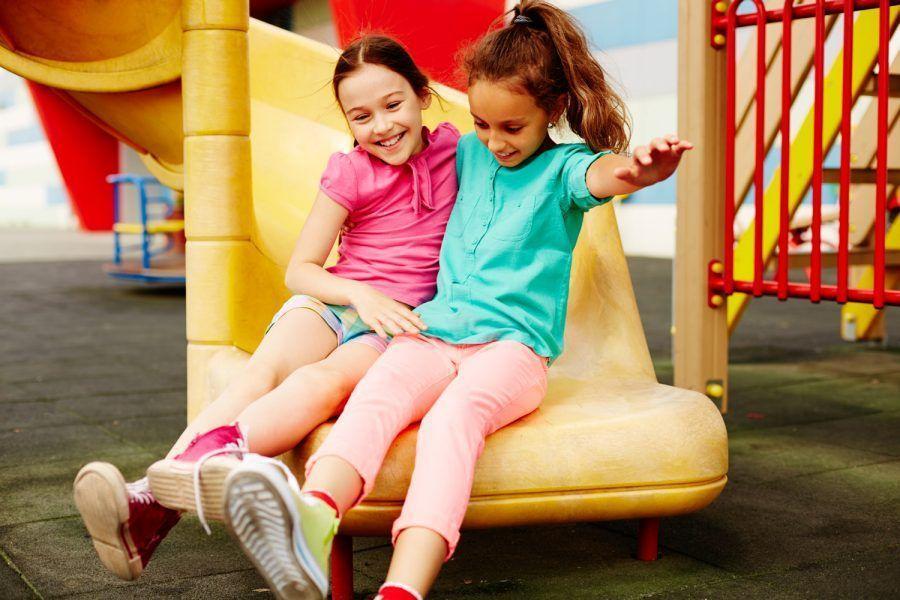 kids playing on playground