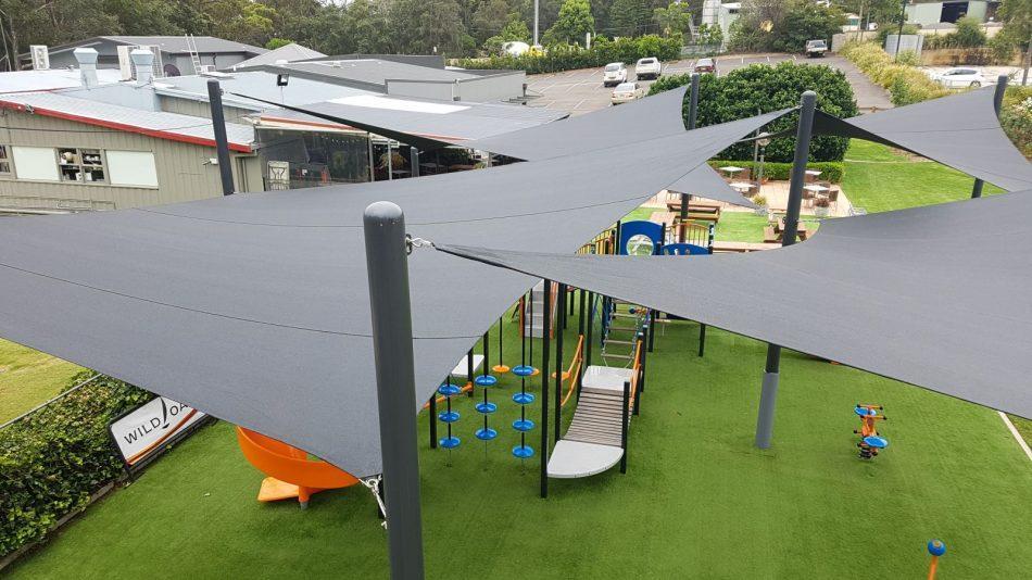 shade sails over playground